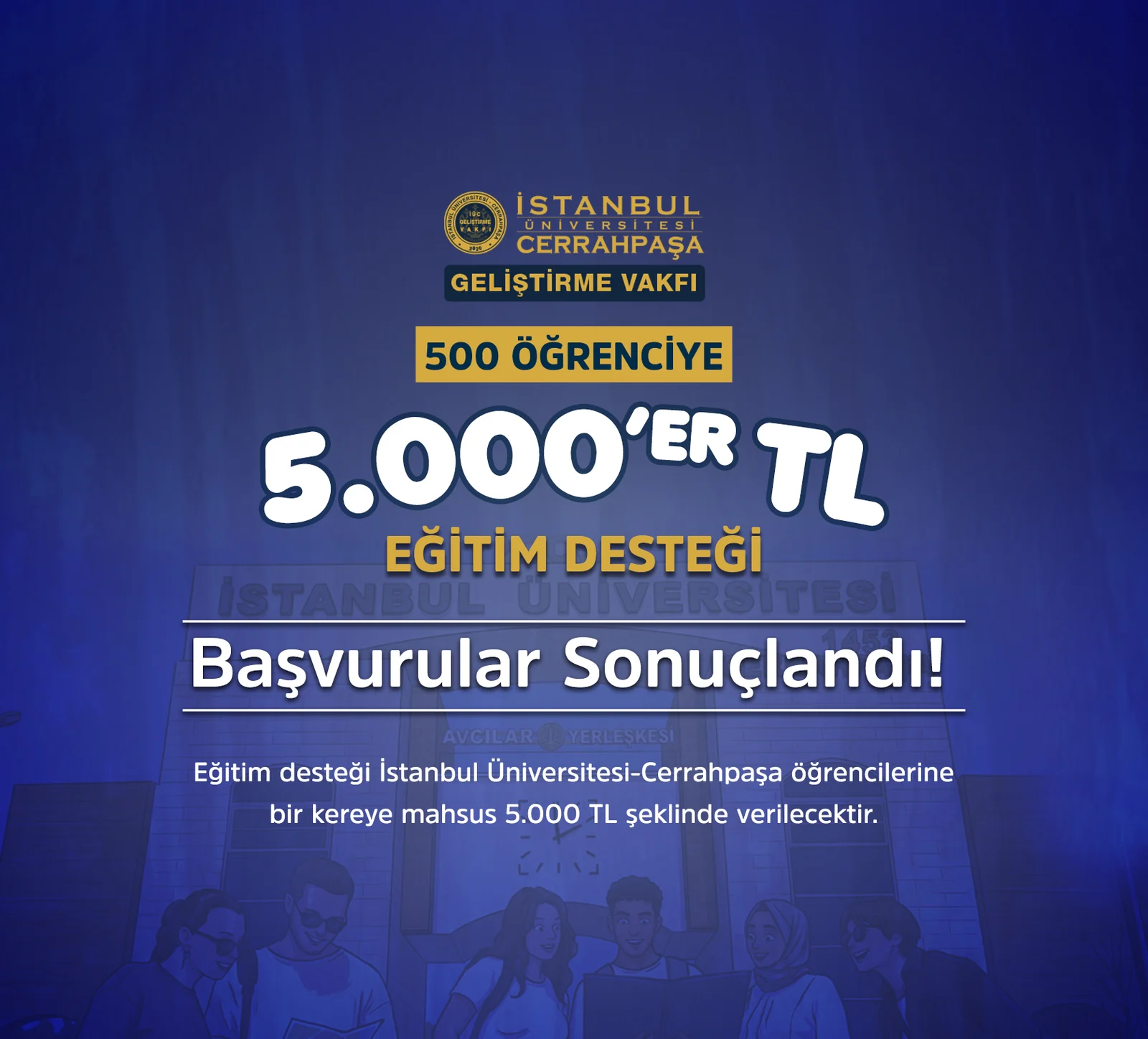 500 Öğrenciye 5.000’er TL Eğitim Desteği Başvuruları Sonuçlandı