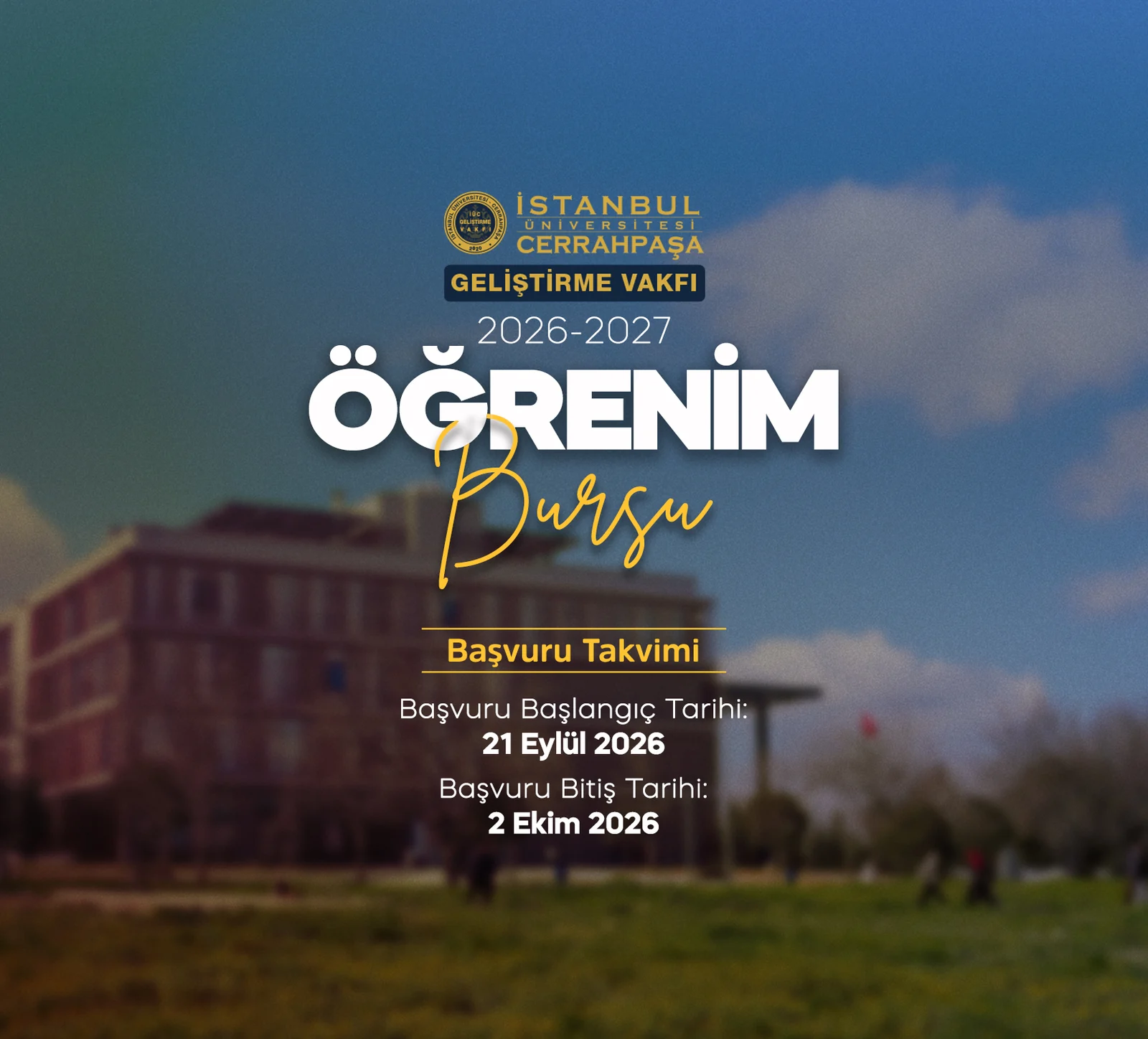 2026-2027 Eğitim-Öğretim Yılı Öğrenim Bursu Başvuru Takvimi
